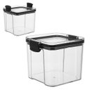 Ver imagem 1 de Pote Hermetico Conserva Armazenamento 700ml Veda Tampa Acrilico Transparente Cozinha Armario Multius