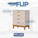 Ver imagem 5 de Quarto de Bebê Flip com Cômoda Gaveteiro Areia Acetinado com Colchão - Reller