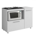 Ver imagem 3 de Balcão para Cooktop 5 Bocas e Micro-Ondas 2 Portas Multiuso Multimóveis