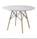 Ver imagem 1 de Mesa Eiffel Wood Tampo De Madeira 90 Cm:Branco