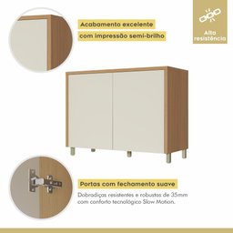 Balcão de Cozinha 2 Portas 120cm Nesher Condessa Mdf Carvalho/greige - 6