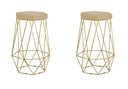 Ver imagem 1 de Kit com 2 Banqueta Rubi Dourado Veludo Bege - Fdecor