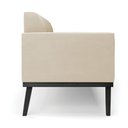 Ver imagem 4 de Sofá Namoradeira Base de Madeira Fixa Preto Marisa Suede - D’Rossi Bege