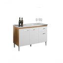 Ver imagem 3 de Gabinete de Cozinha Gabriela 3 Portas 1 Gaveta 120cm Amêndoa Branco AJL Móveis
