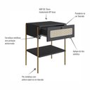 Ver imagem 5 de Cabeceira Cama Casal 160cm e 2 Mesas de Cabeceira com Gaveta Cor:nero com Dourado