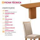 Ver imagem 7 de Mesa de Jantar Eloise Lira 180cm Tampo MDF Canto Copo Laminado com 6 Cadeiras Moderna Mobília