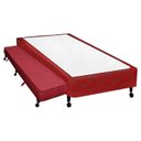 Ver imagem 1 de Cama Box Base c/Auxiliar Solteiro Poli Tecido Wine (88x188x27) - Castor