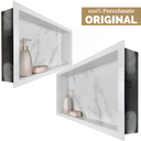 Ver imagem 6 de Nicho Porcelanato Branco Marmo Douro Polido 02 Unid 60x32cm