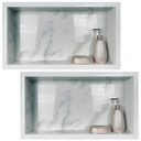 Ver imagem 4 de Nicho Porcelanato Branco Marmo Douro Polido 02 Unid 60x32cm