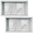 Ver imagem 1 de Nicho Porcelanato Branco Marmo Douro Polido 02 Unid 60x32cm