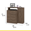 Ver imagem 3 de Cômoda 4 Gavetas 1 Porta 109 X 101 Cm Nevada Sapateira Mdp Mocaccino - Clicklar