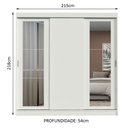 Ver imagem 3 de Guarda-roupa Casal Madesa Kansas 3 Portas de Correr com Espelhos 3 Gavetas
