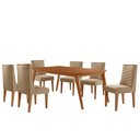 Ver imagem 2 de Mesa de Jantar Copper 180cm Tampo Canto Mdf com 6 Cadeiras Safira Moderna Mobília