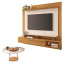 Ver imagem 1 de Home Suspenso Zenith Cinamomo Off White com Mesa de Centro Sky com Tampo de Vidro Cinamomo - Hb Mó