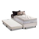 Ver imagem 1 de Cama Box c/Auxiliar Solteiro: Colchão Herval Maxspring American + Base CRC Courano Branco(88x188)