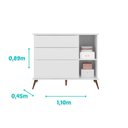 Ver imagem 2 de Conjunto Roupeiro e Cômoda Sapateira Infantil Retrô Melinda 100% MDF Quarto de Bebê Branco Phoenix
