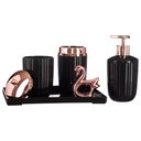 Ver imagem 2 de Kit Banheiro Conjunto Lavado C/ Bandeja E Cisne 5 Peças - Preto