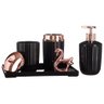 Kit Banheiro Conjunto Lavado C/ Bandeja E Cisne 5 Peças - Preto - 2