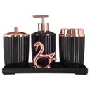 Ver imagem 3 de Kit Banheiro Conjunto Lavado C/ Bandeja E Cisne 5 Peças - Preto
