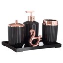 Ver imagem 1 de Kit Banheiro Conjunto Lavado C/ Bandeja E Cisne 5 Peças - Preto