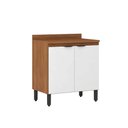 Ver imagem 4 de Gabinete de Cozinha Modulado Balcão Firenze 2 Portas C/tampo 80cm Avena/grafito - Demóbile