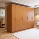 Ver imagem 1 de Guarda-Roupa Casal 8 Portas 6 Gavetas MDF 236cm Serenata Marrom Amêndoa Clean