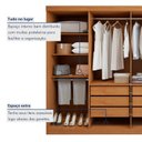 Ver imagem 7 de Guarda-Roupa Casal 8 Portas 6 Gavetas MDF 236cm Serenata Marrom Amêndoa Clean