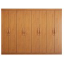 Ver imagem 2 de Guarda-Roupa Casal 8 Portas 6 Gavetas MDF 236cm Serenata Marrom Amêndoa Clean