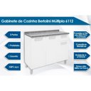 Ver imagem 2 de Balcão de Cozinha Modulado Múltipla 6112 3 Portas 1 Gaveta c/Tampo Branco/Preto - Bertolini
