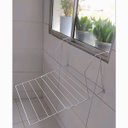 Ver mais imagens de Varal Portátil de Janela Porta ou Box Prático Dobrável Aço Carbono Flick Secalux Branco