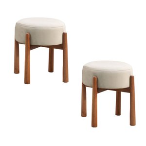 Conjunto - 2 Puffs Banqueta Lotus Luxo Castellar Móbile