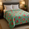 Cobertor Soft Microfibra Solteiro Estampa Floral Verde - 1