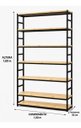 Ver imagem 4 de Estante Multiuso Organizador Livreiro Estilo Industrial 180x100 Preto Natural