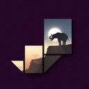 Ver imagem 1 de Elefante Na Savana - Quadro Ou Placa Com 4 Peças 15mm