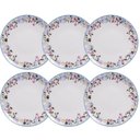 Ver imagem 1 de Jogo 6 Pratos Rasos Aura 25cm Porcelana Decorada Tramontina Cozinha Mesa Posta