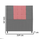 Ver imagem 2 de Cabeceira Estofada Box Casal Queen Size Encosto para Cama Maveric 164x126 Cm Composê Cinza/rosa
