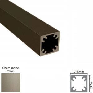 Perfil Alumínio Modular Link RM-283 Barra 03 metros Champagne Claro Rometal 01 Barra