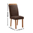 Ver imagem 3 de Mesa de Jantar Carolina 180cm Tampo MDF Vidro Canto Copo com 6 Cadeira Aline
