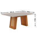 Ver imagem 4 de Mesa de Jantar Carolina 180cm Tampo MDF Vidro Canto Copo com 6 Cadeira Aline