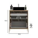 Ver imagem 2 de Gabinete de Banheiro 60cm sem Cuba Ref 650 Cewal - Itapuã/portoro
