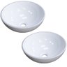 Kit 02 Cubas de Apoio 30 cm Redonda C01 Para Banheiro Lavabo R30W Branco - Lyam Decor - 1
