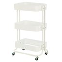 Ver imagem 1 de Carrinho Organizador Multiuso Anm6077 Anima Office 3 Cestos Fixos em Aço Branco