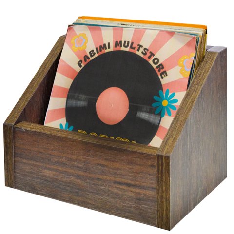 Nicho para Disco de Vinil Compacto 7 Polegadas Amadeirado
