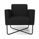 Ver imagem 3 de Kit 2 Poltronas Base X Industrial Preto Marisa Linho Preto A79 D03 - D'Rossi