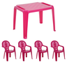 Conjunto Infantil Mesa Plástica 4 Cadeiras Rosa Tramontina - 1
