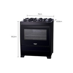 Fogão Dako 5 Bocas Supreme Glass com Mesa de Vidro Preto Bivolt - 5