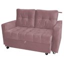 Ver imagem 2 de Sofá Cama para Sala de Estar Remy Veludo Turkey Rosa