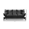 sofa 3 lugares com chase 300CM alto padrão estilo industrial pés de ferro - VELUDO - MARROM - 3