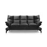 sofa 3 lugares com chase 300CM alto padrão estilo industrial pés de ferro - VELUDO - MARROM - 1