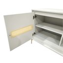 Ver imagem 5 de Balcão Buffet Paraty 167 Cm Laca Pés Metal e Palhinha Off White
